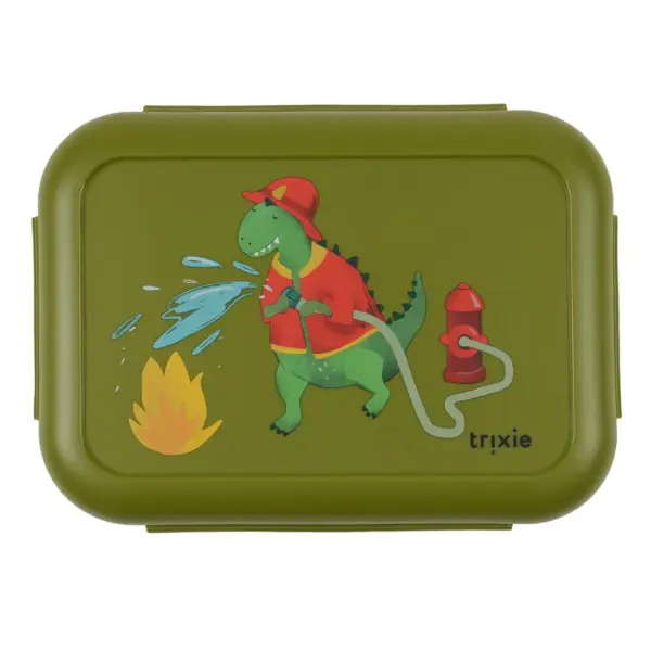 Trixie Brotdose mit Clips - Fireman Mr. Dino