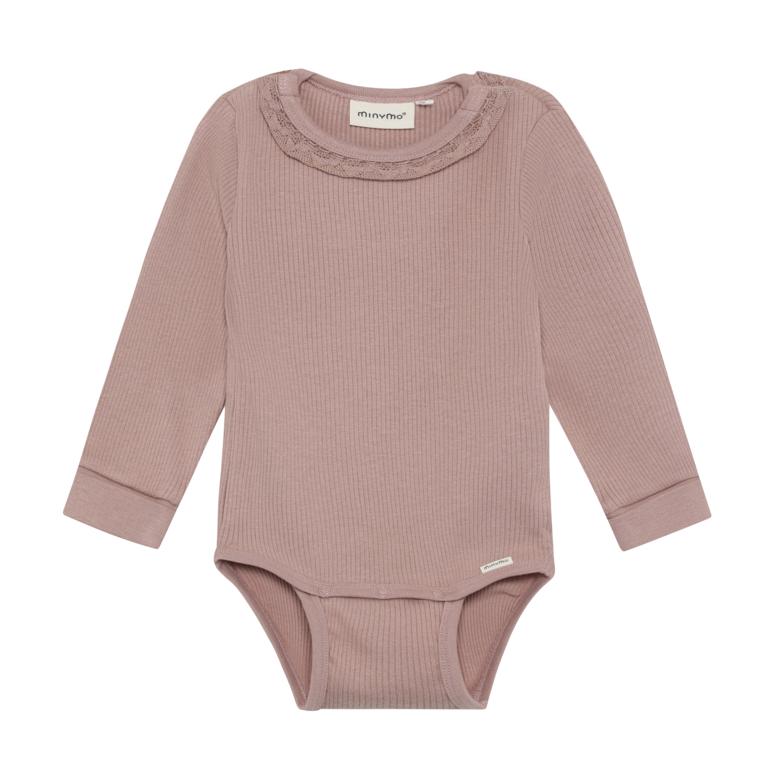 Minymo Gerippter Langarmbody – Rehbraun