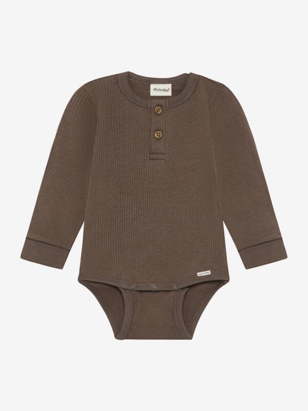 Minymo - Body- Tencel LS Rib 114403 - 2502 - Chocolate Chip