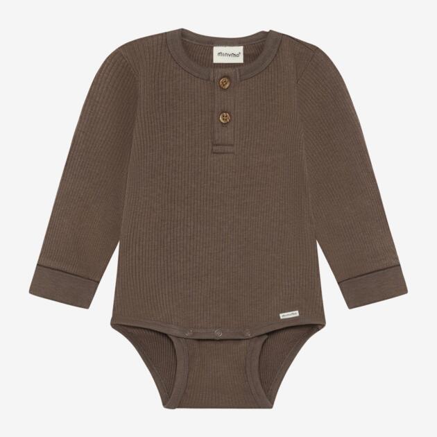 Minymo - Body- Tencel LS Rib 114403 - 2502 - Chocolate Chip
