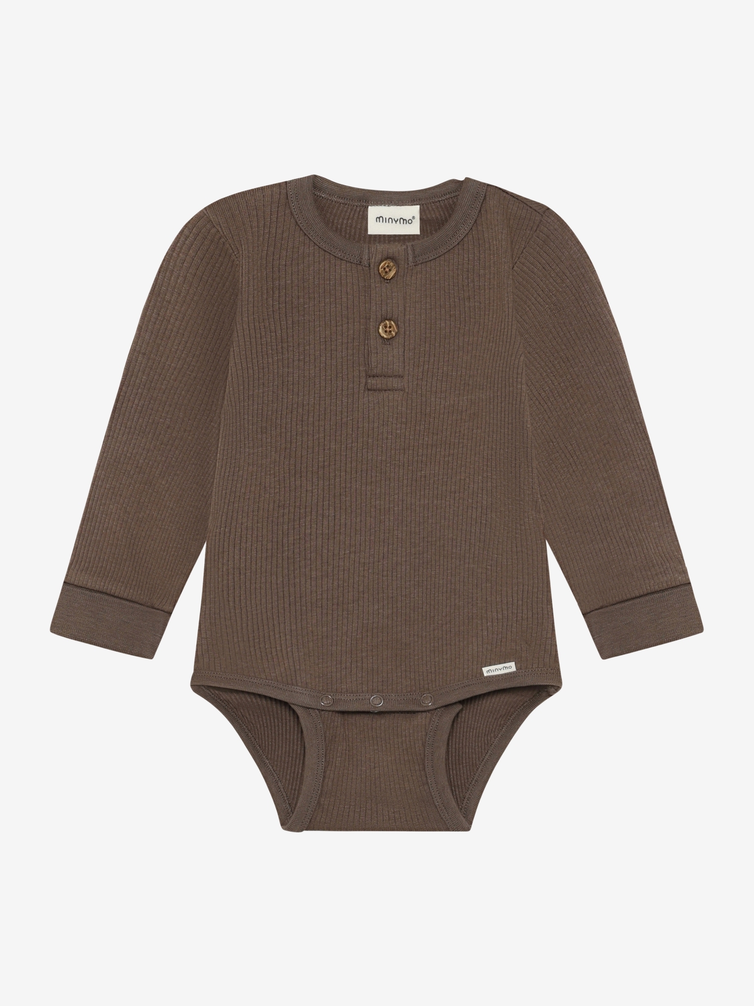 Minymo - Body- Tencel LS Rib 114403 - 2502 - Chocolate Chip