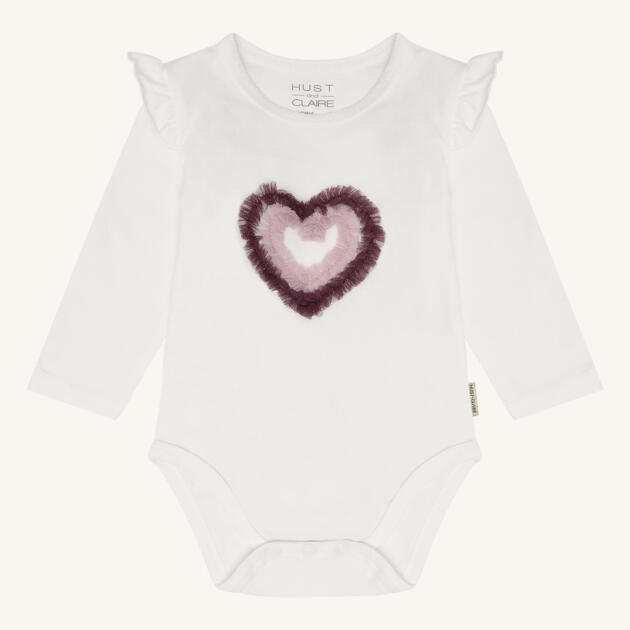 Hust & Claire HCBritt heart Langarmbody – Elfenbein