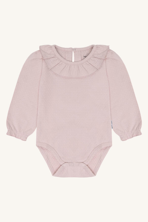 Hust & Claire HCBritt frill Langarmbody – Altrosa