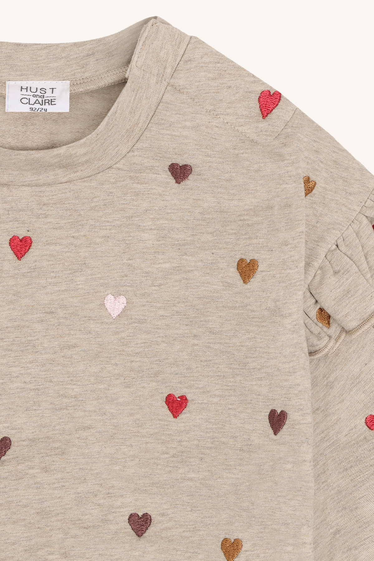 Hust & Claire HCSicillia Heartbeat Sweatshirt – Biskuit – Bild 3