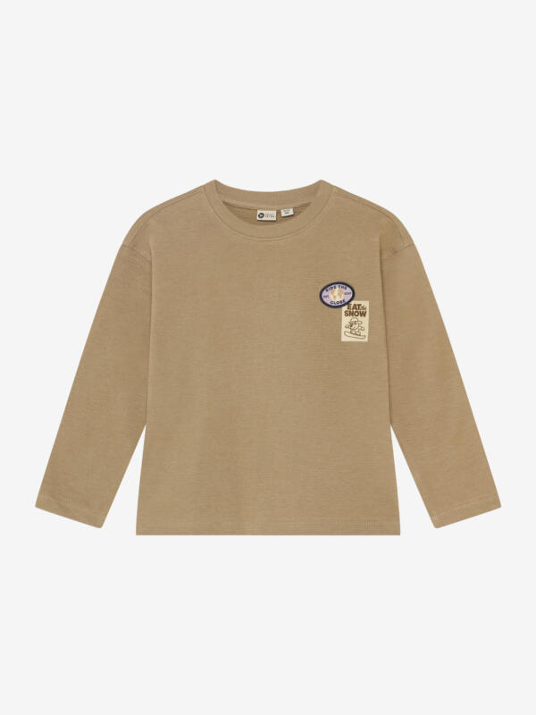 Daily Seven - T-shirt Longsleeve Badge 920463 - 2745 - Plaza Taupe