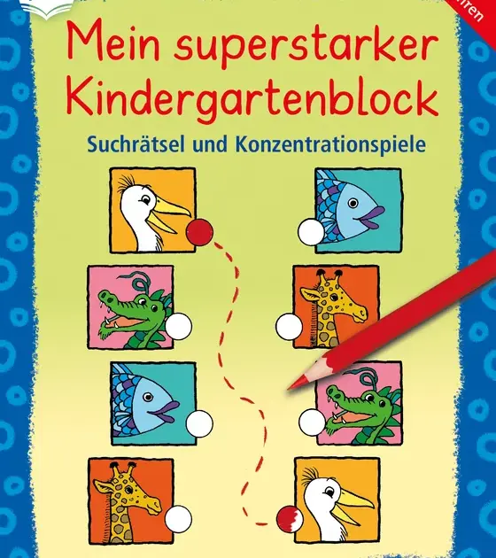 Mein superstarker Kindergartenblock. Suchrätsel und Konzentrationsspiele ab 4 Jahren