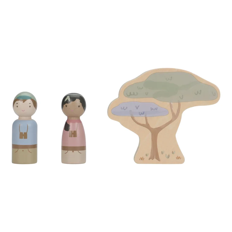 Little Dutch Safari Friends Wooden safari car with animals - Green – Bild 3