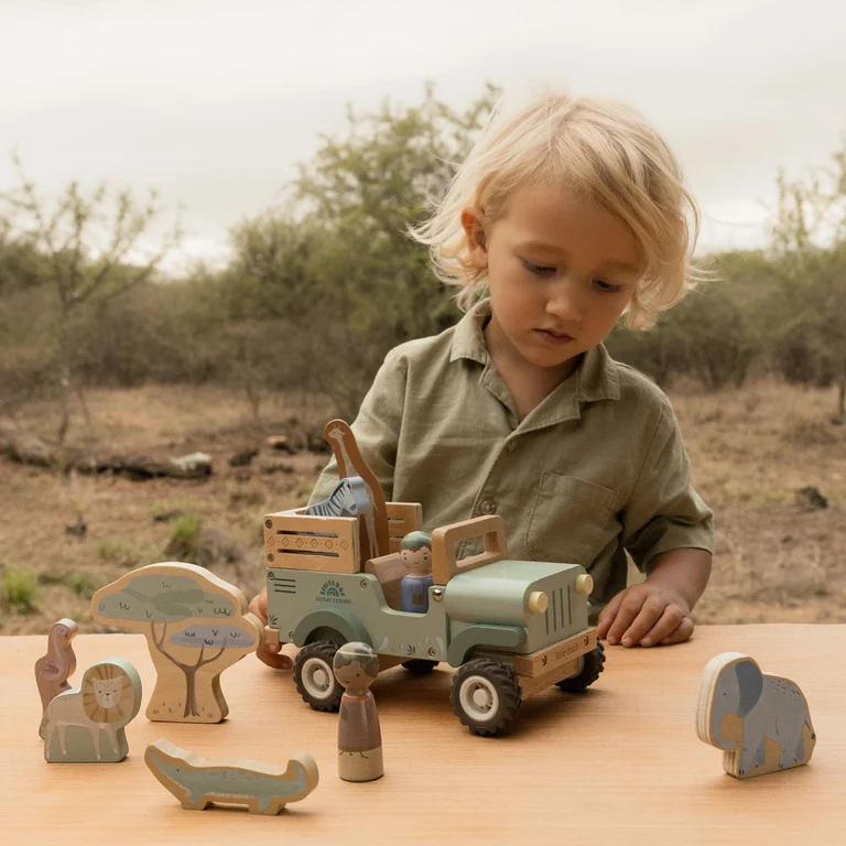 Little Dutch Safari Friends Wooden safari car with animals - Green – Bild 4