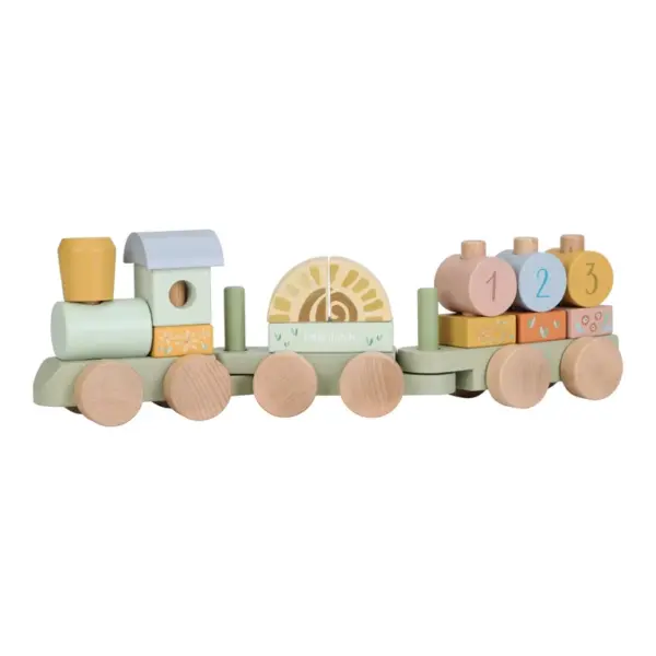 Little Dutch Safari Friends Wooden Block Train - Green