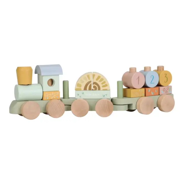 Little Dutch Safari Friends Wooden Block Train - Green