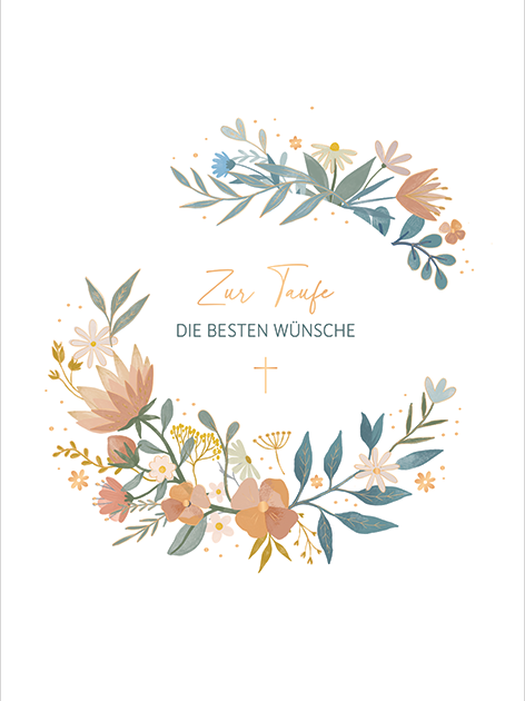 Grafik Werkstatt Doppelkarte Zur Taufe die besten Wünsche