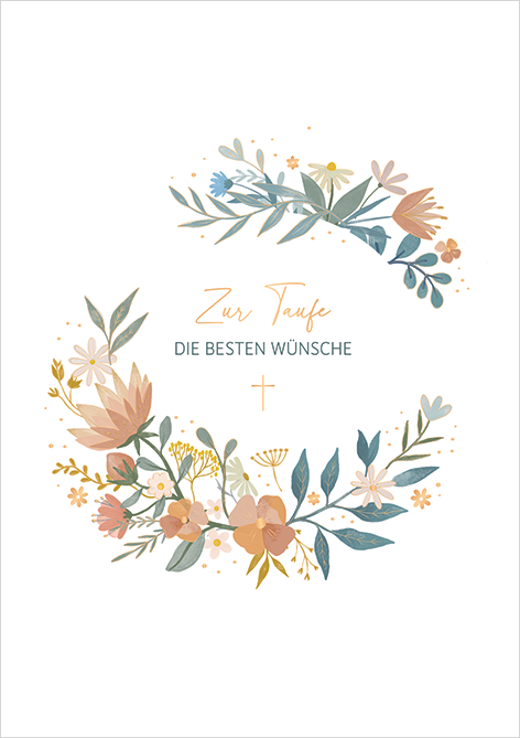 Grafik Werkstatt Doppelkarte Zur Taufe die besten Wünsche