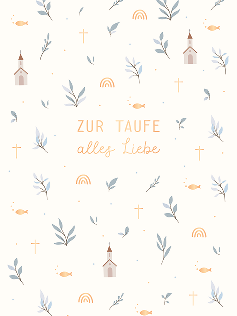 Grafik Werkstatt Doppelkarte Zur Taufe alles Liebe