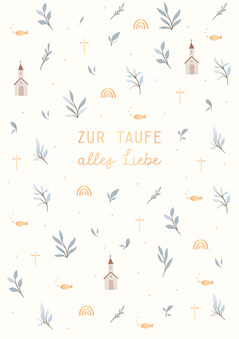 Grafik Werkstatt Doppelkarte Zur Taufe alles Liebe